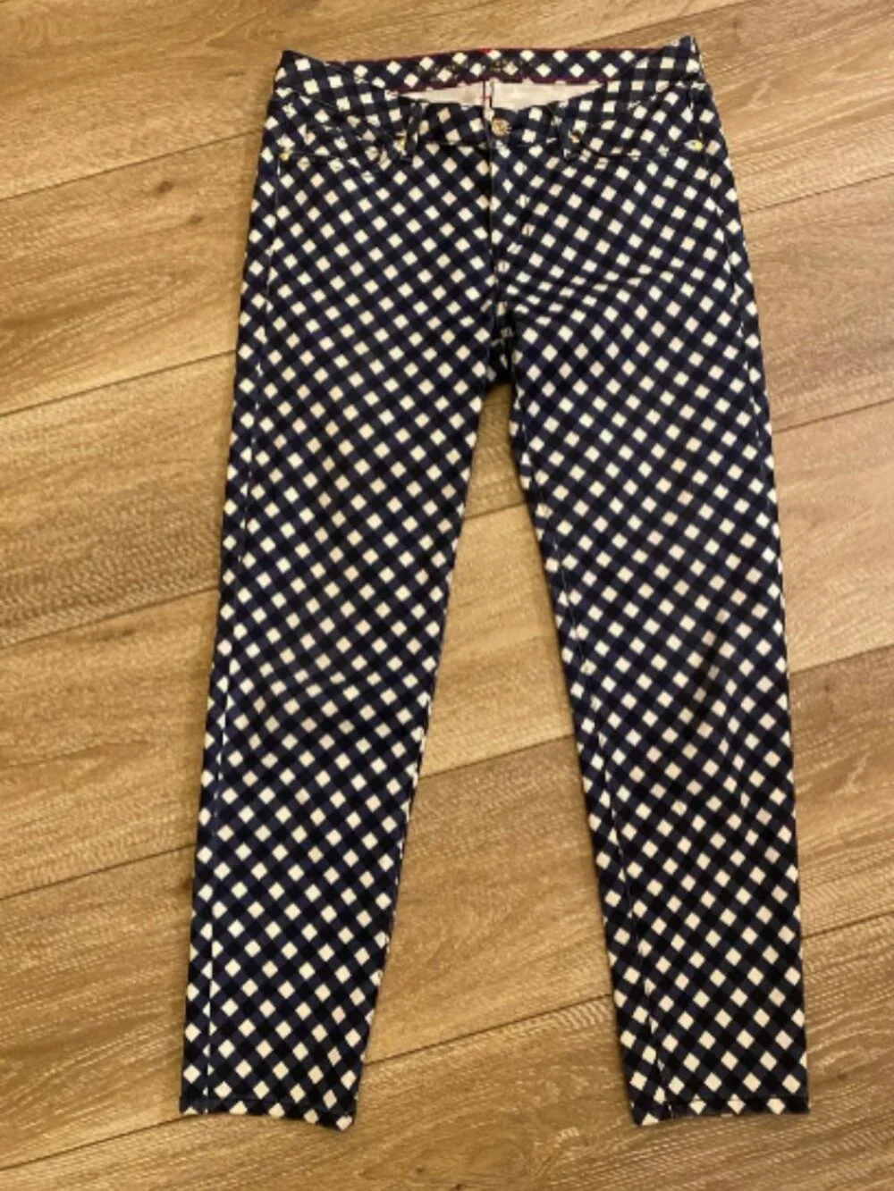 Kate Spade Gingham Broome Street Cropped Skinny Jeans